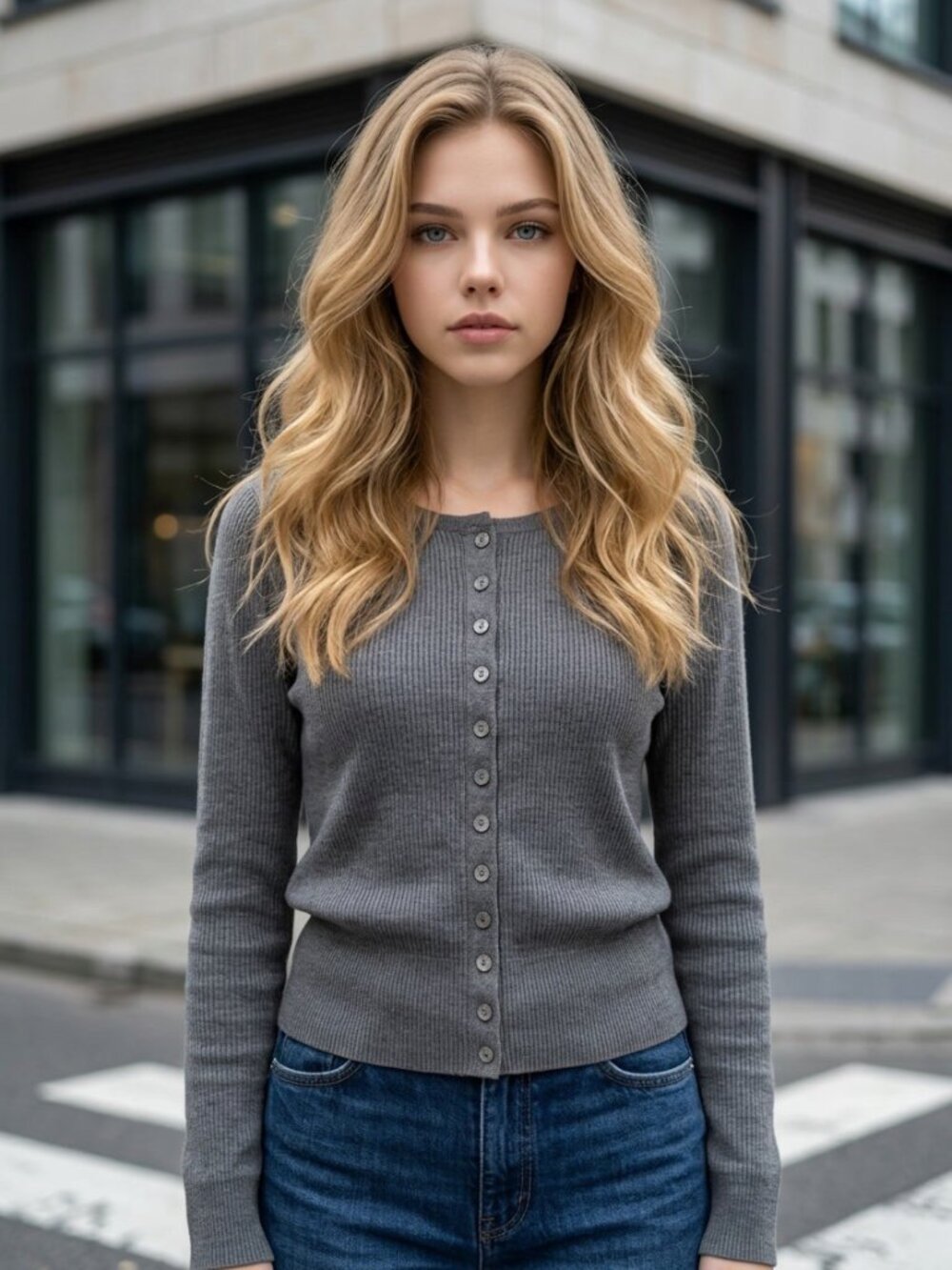 NWT House of Harlow 1960 100% Merino Wool Ribbed Cardigan M Gray